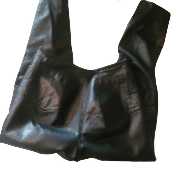 Black 100% Leather Pants - Picture 4 of 4